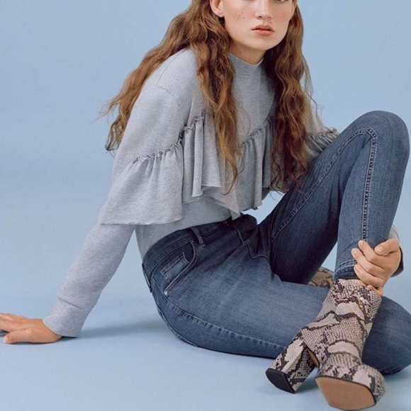 Ruffle Pullover Top Pink & Grey - Picture 10 of 11